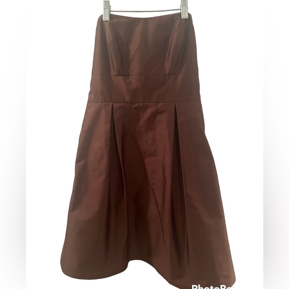 Jenny Yoo size 2 100% silk brown strapless mini dress for prom or bridesmaids - Picture 1 of 7